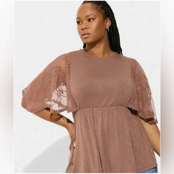 Torrid Lace Sleeve Top - Picture 1 of 4